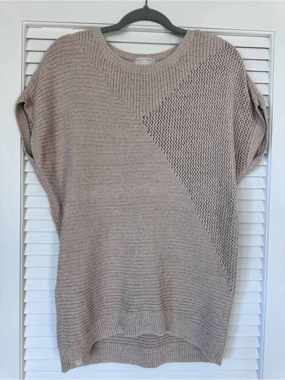 Barefoot Dreams CozyChic Ultra Lite Taupe Poncho Sweater Tunic Size S